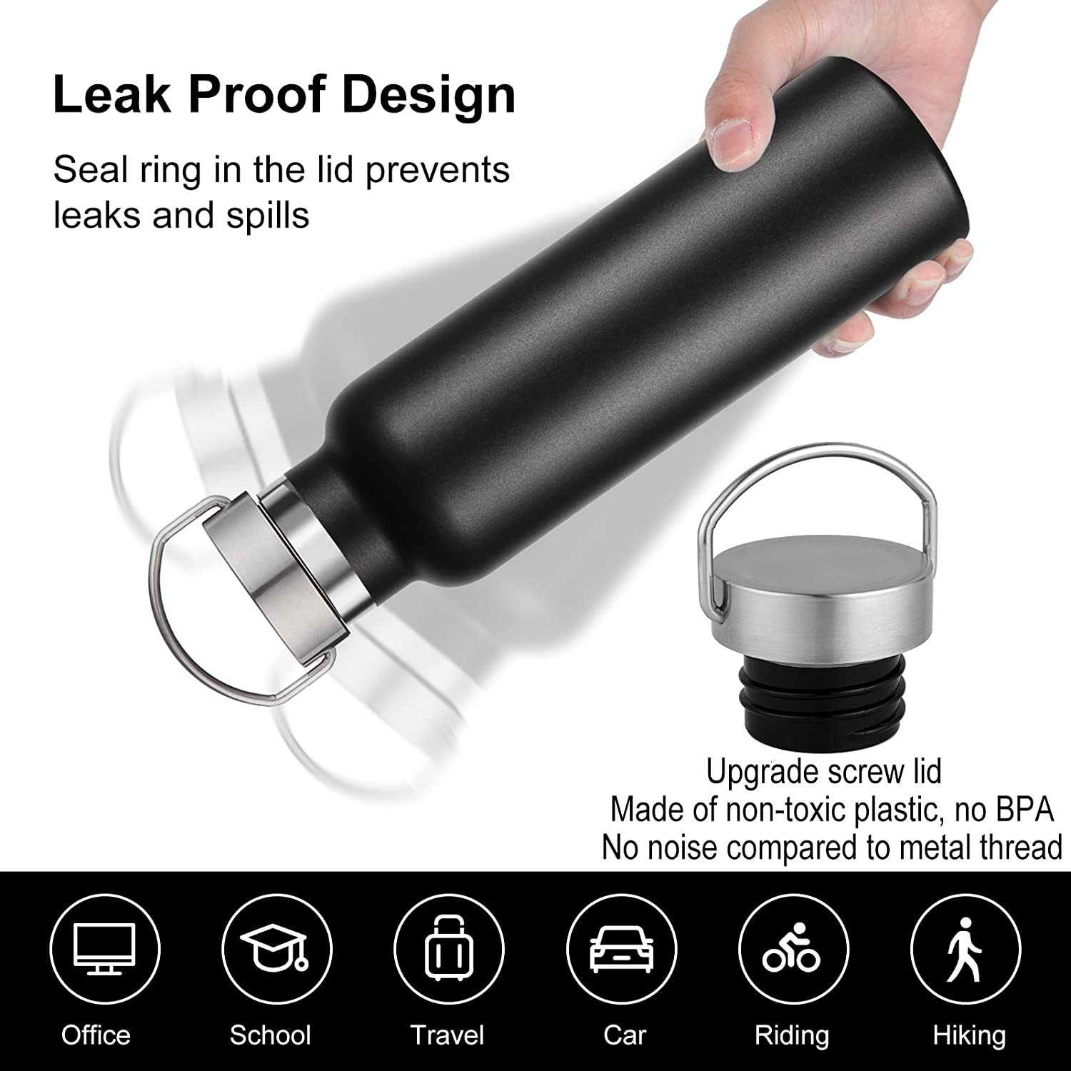 New Double Wall Thermos Vacuum Flask 304 Stainless Steel Water Bottle Outdoor Large Capacity Sports Water Bottle
