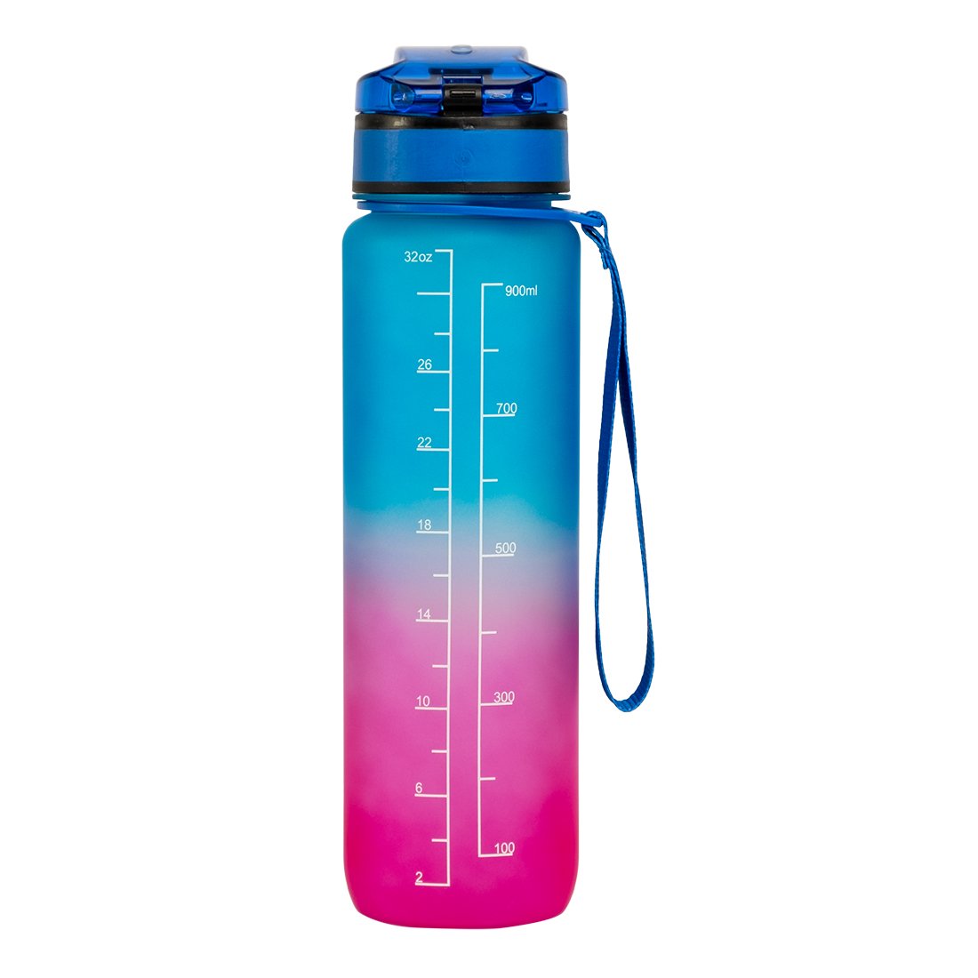 High Quality BPA Free Tritan plastic water bottle with straw and time marker