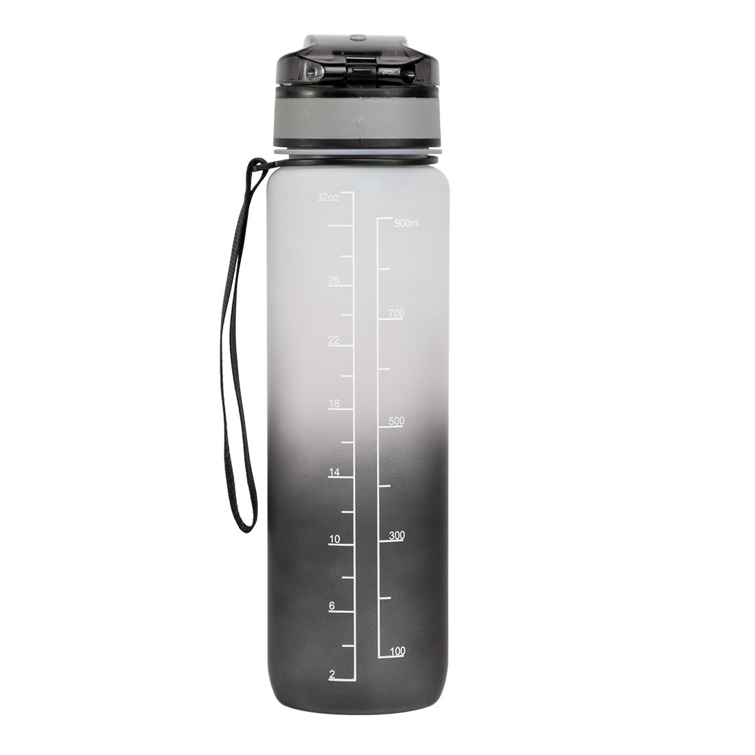 High Quality BPA Free Tritan plastic water bottle with straw and time marker