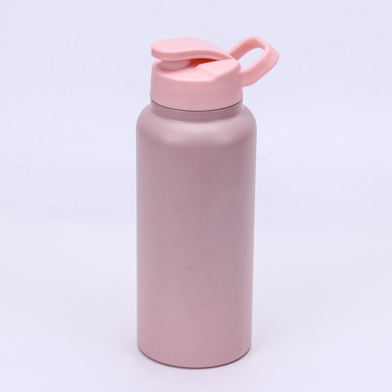 Custom Logo Sports Gym 1000ML Double Wall Stainless Steel Vacuum Insulated Water Bottle with Flip Spout Lid