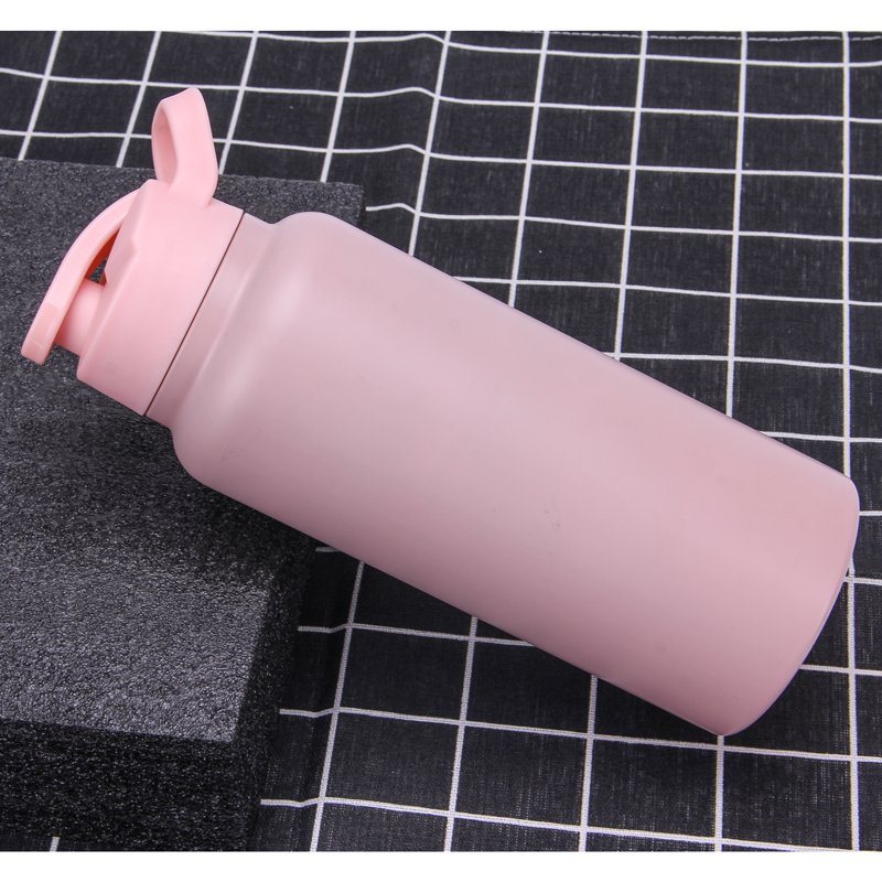 Custom Logo Sports Gym 1000ML Double Wall Stainless Steel Vacuum Insulated Water Bottle with Flip Spout Lid
