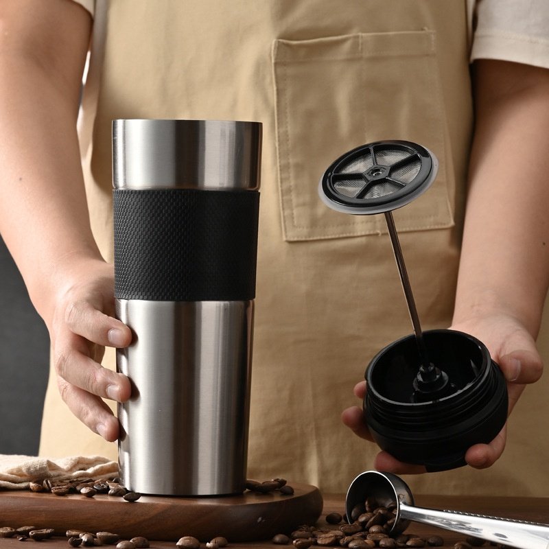 Hand French Press Cup Convenient and High Quality Stainless Steel Custom Insulated Coffee Mug
