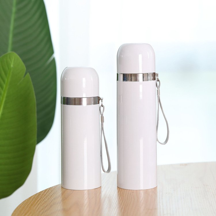 Coated 350ml 500ml sublimation thermos vacuum flask blanks white water bottle wholesale