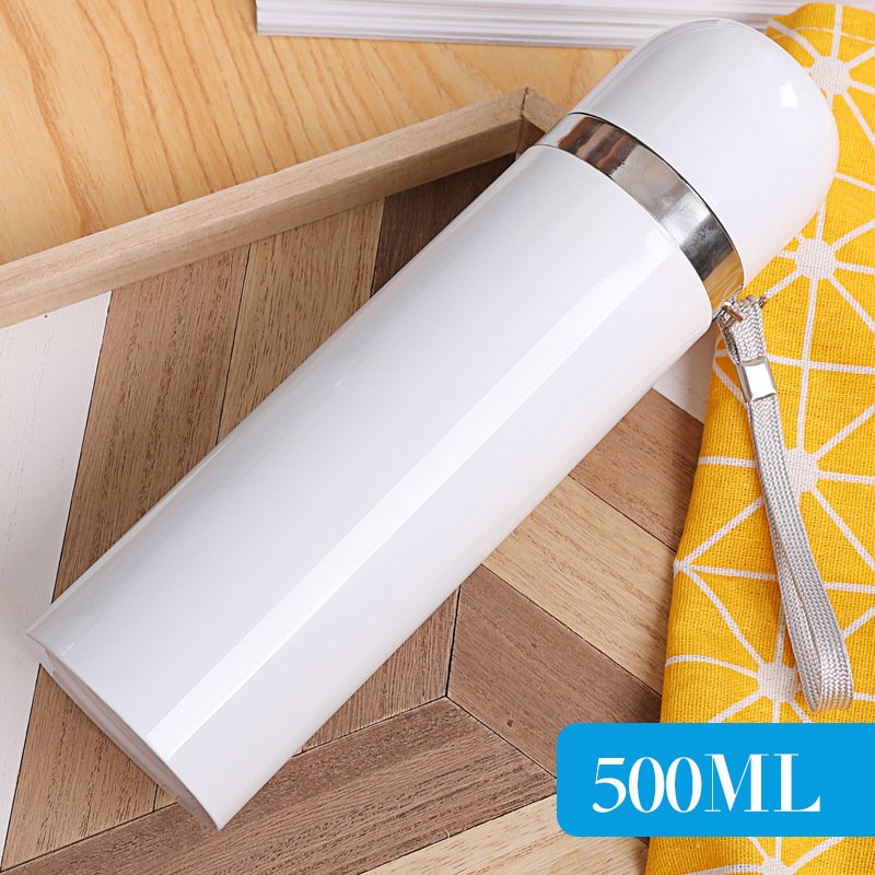 Coated 350ml 500ml sublimation thermos vacuum flask blanks white water bottle wholesale