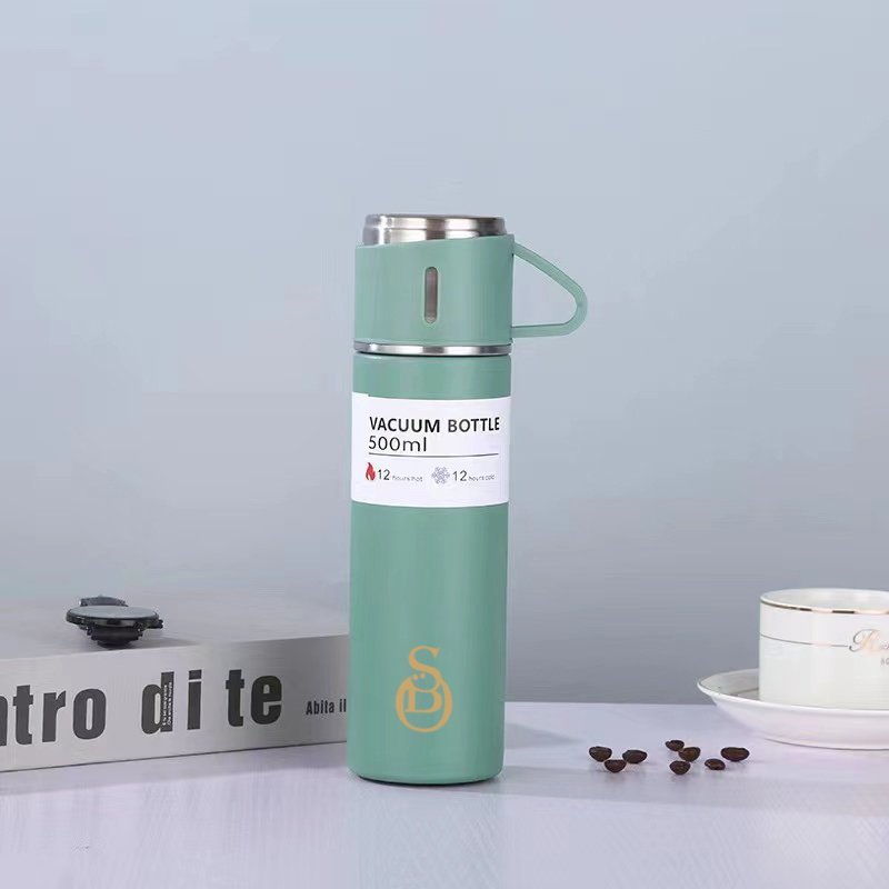 Caspian One bottle with 2 cups Set vacuum 304 stainless steel water bottle customized logo