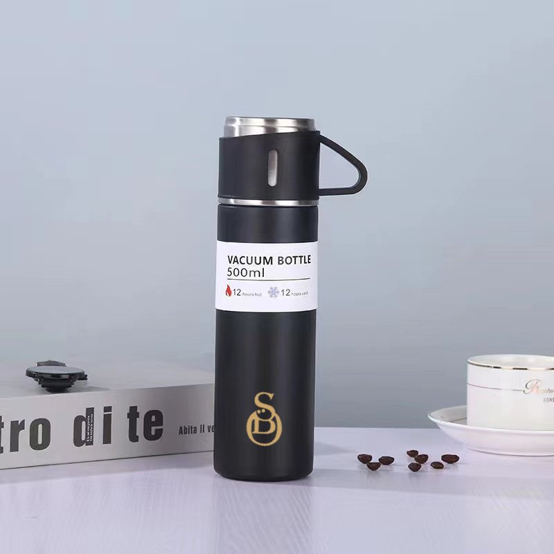 Caspian One bottle with 2 cups Set vacuum 304 stainless steel water bottle customized logo