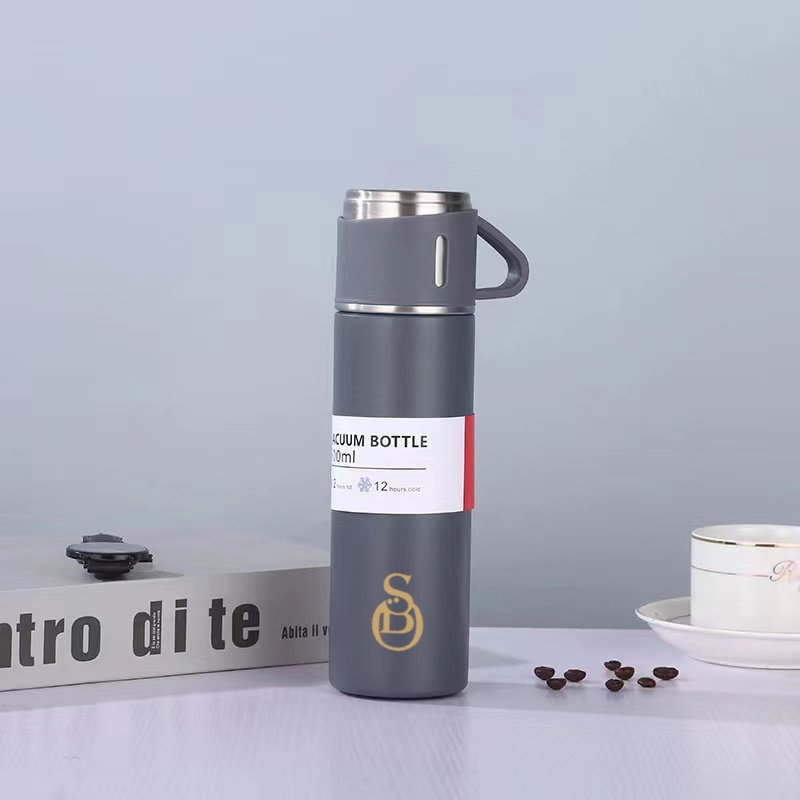 Caspian One bottle with 2 cups Set vacuum 304 stainless steel water bottle customized logo