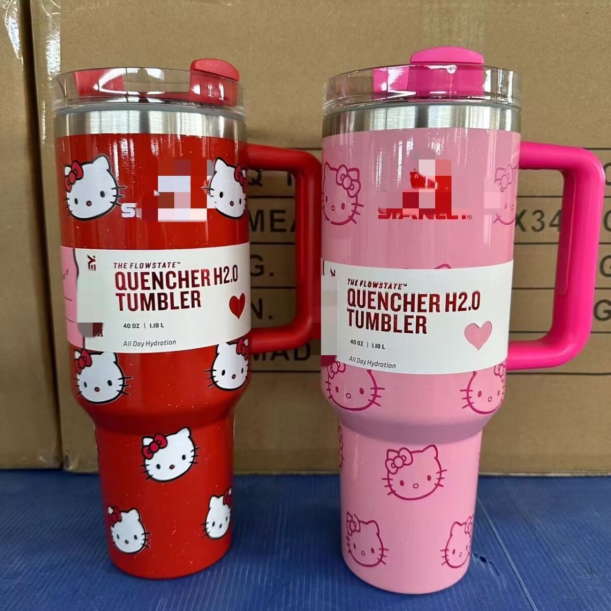 Botu 40oz Stainless Steel Insulated Mug Pink with Handle Straw Mugs Large Capacity Thermos Drinks Coke Coffee Mug