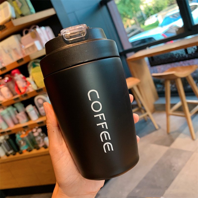 14oz 400ml Stainless Steel Insulated Thermos Coffee Mug Vacuum Bottle with Straw and Direct Drink