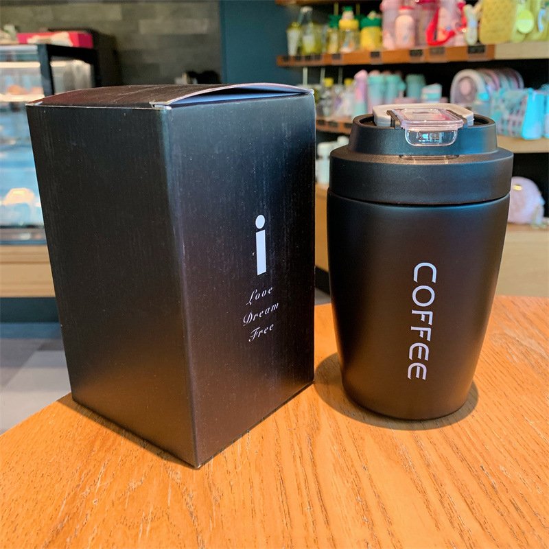 14oz 400ml Stainless Steel Insulated Thermos Coffee Mug Vacuum Bottle with Straw and Direct Drink