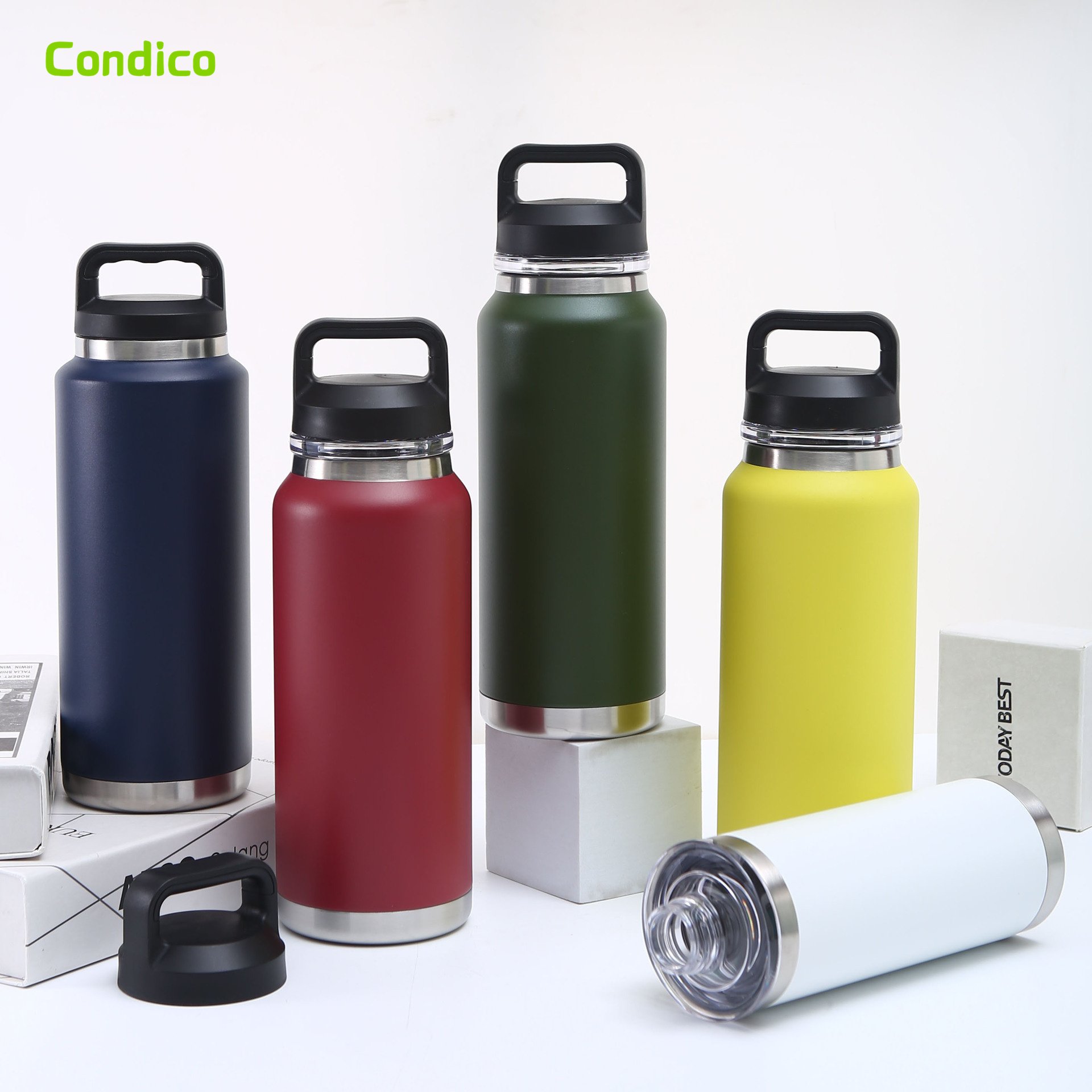 Customizable 18oz Multicolor Soft Touch 304 Stainless Steel Vacuum Sport Water Bottle Travel Mug Double Wall Insulated cups