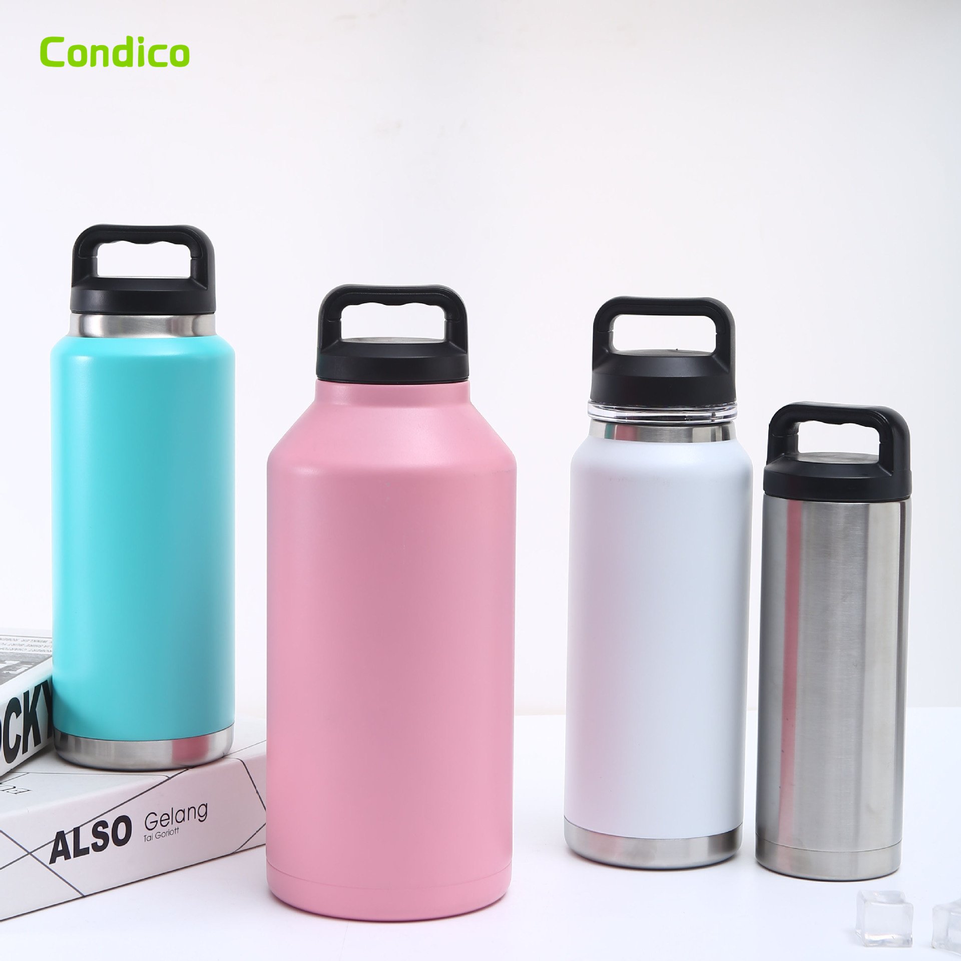 Customizable 18oz Multicolor Soft Touch 304 Stainless Steel Vacuum Sport Water Bottle Travel Mug Double Wall Insulated cups