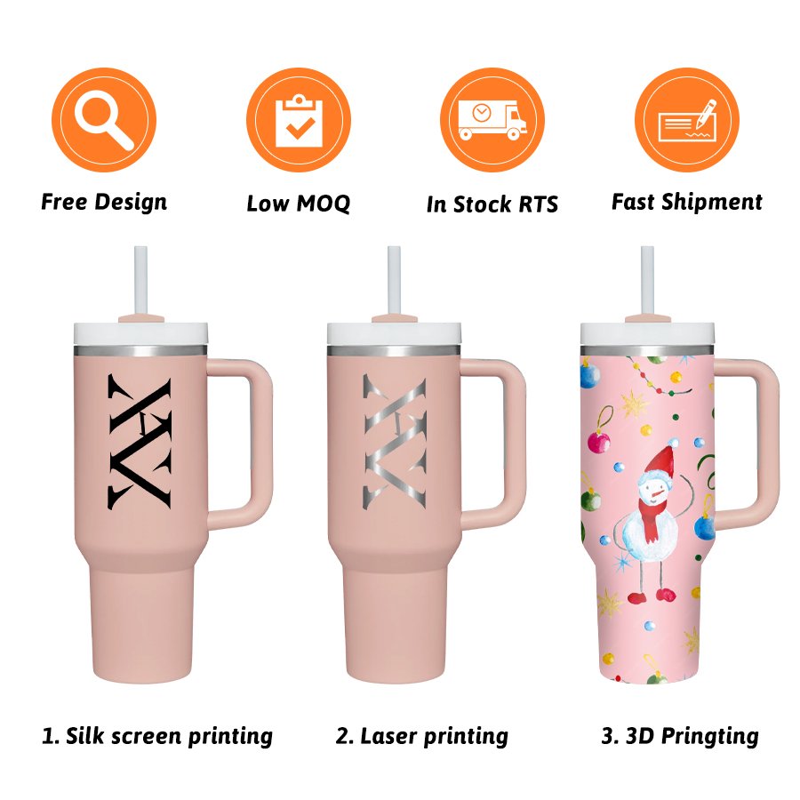 Customized Christmas Gift 40Oz Adventure Insulated Stainless Steel Tumbler With Handle And Lid Reusable Beer Mug Cup For Party