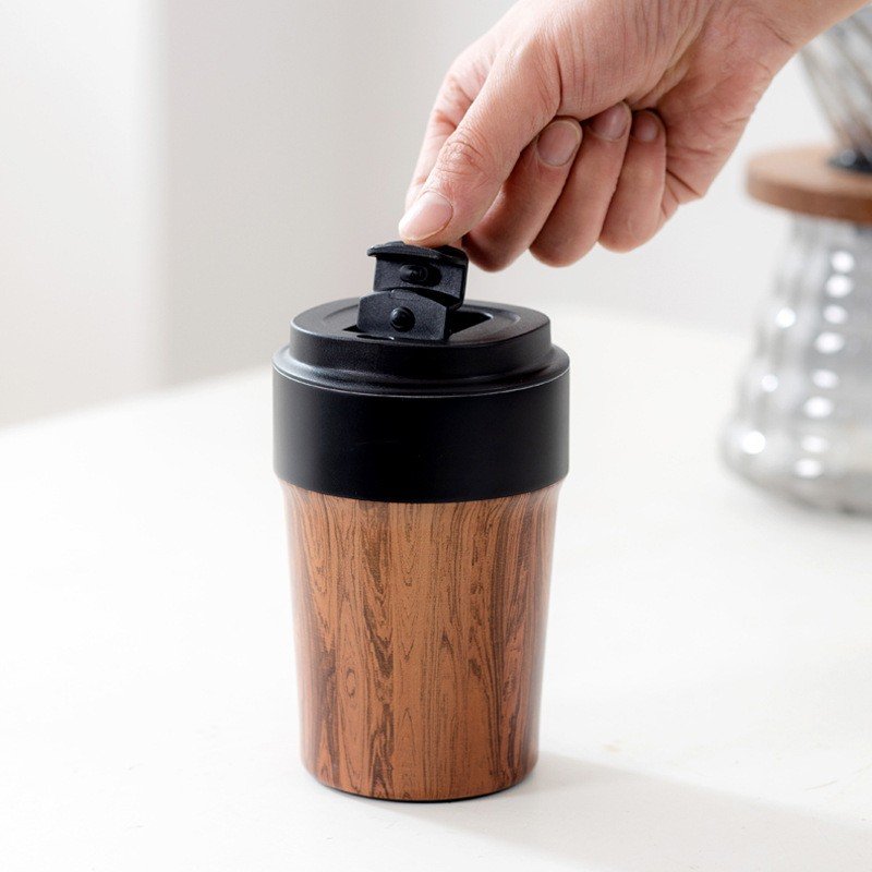 Hot Selling Coffee Wood Grain Cups, Insulated Tumbler Coffee Mug Cups, Vacuum Keep Warm Reusable Beverage Water Bottle