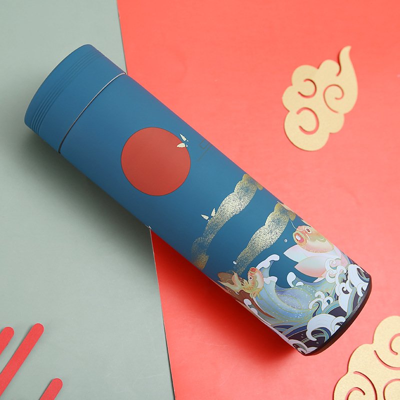 Portable Digital 316 304 201 500ml 17oz Stainless Steel Smart Thermos Led Water Bottles Coffee Mugs Tumbler Cups Filter
