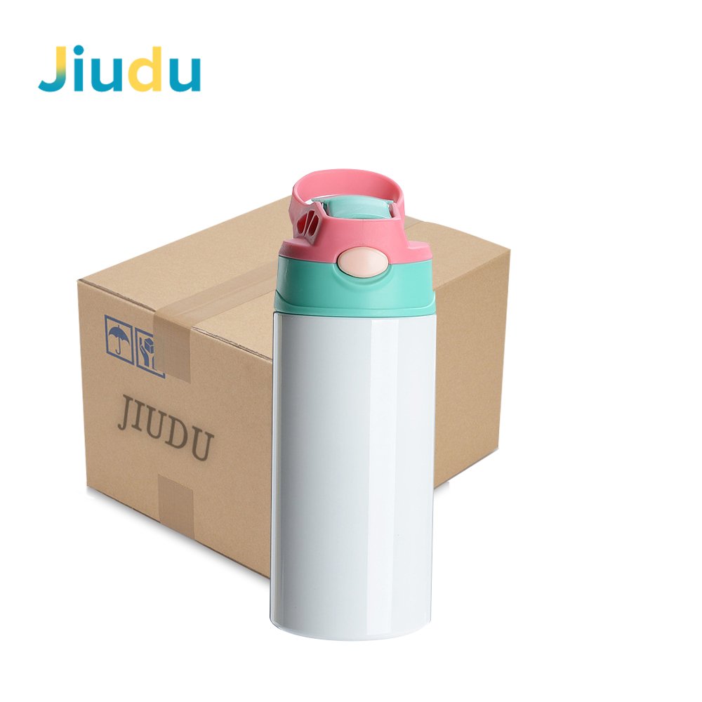 Alice 2022 Wholesale 350ML Stainless Steel Insulated Kids Flip Top Straight Sublimation White Water Bottles For Sublimation