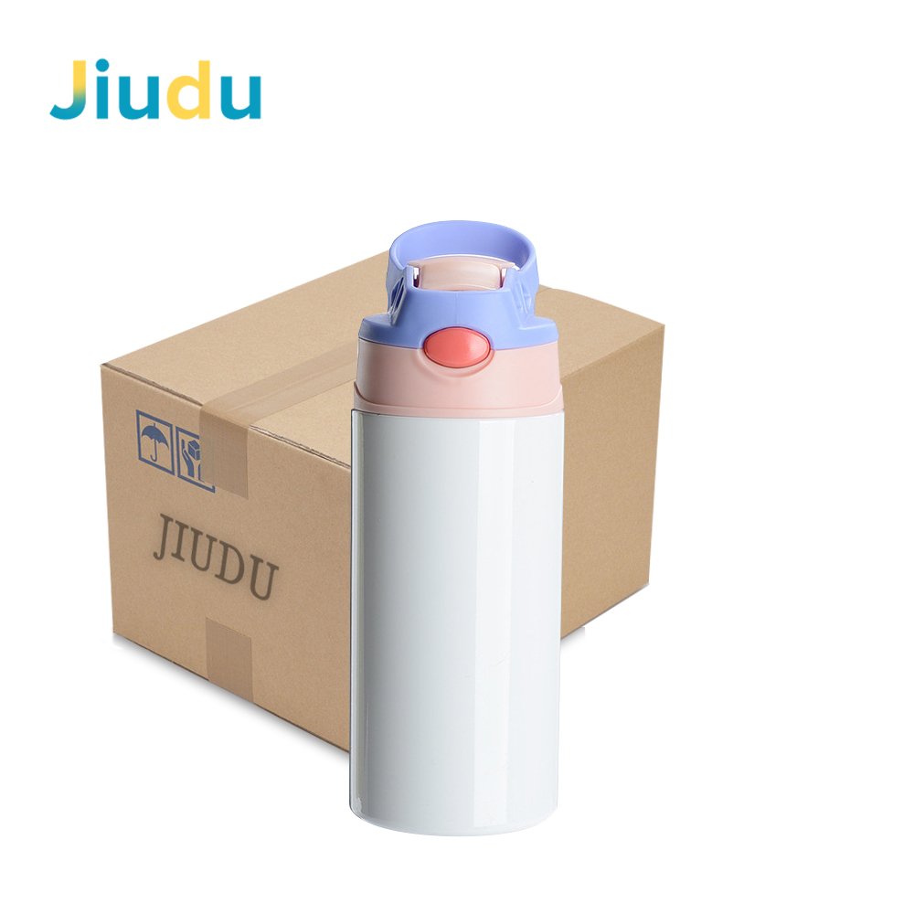 Alice 2022 Wholesale 350ML Stainless Steel Insulated Kids Flip Top Straight Sublimation White Water Bottles For Sublimation