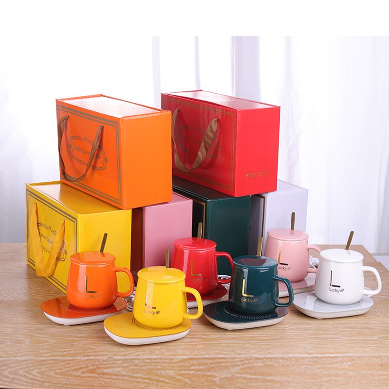 2024 Hot Sale Gift Set Cup Heating Pad Temperature Control Smart Coffee Mug Cup Warmer With Custom Logo