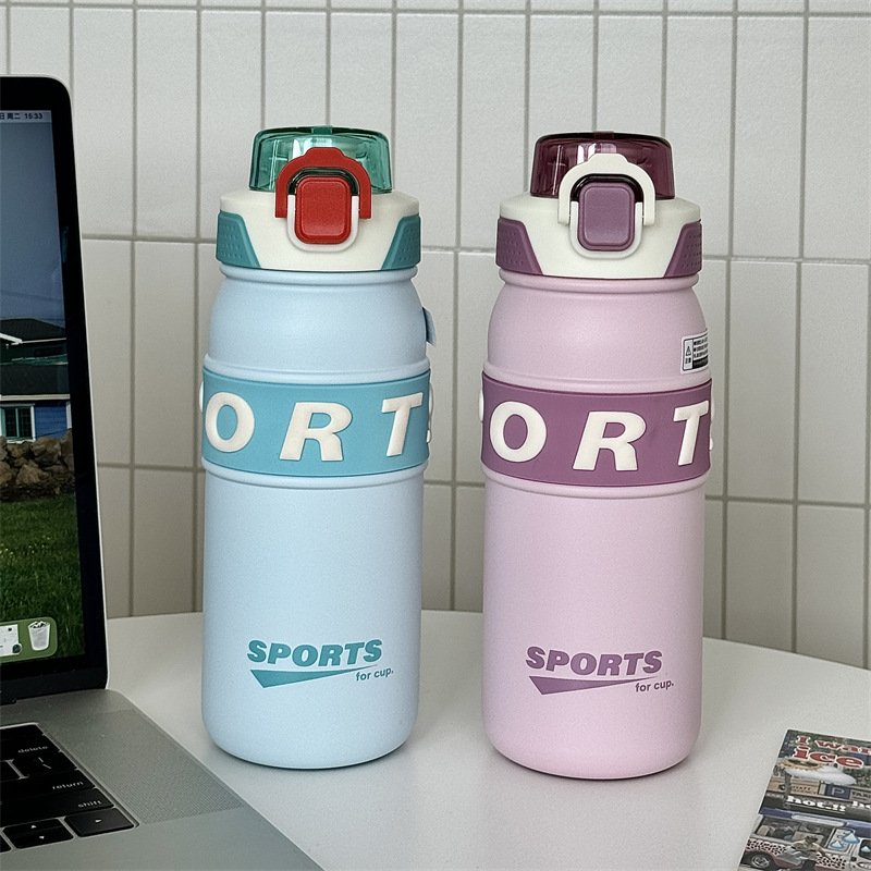 Seaygift custom 650ml 820ml women men student sports portable handle thermos insulated cup stainless steel vacuum flask thermos