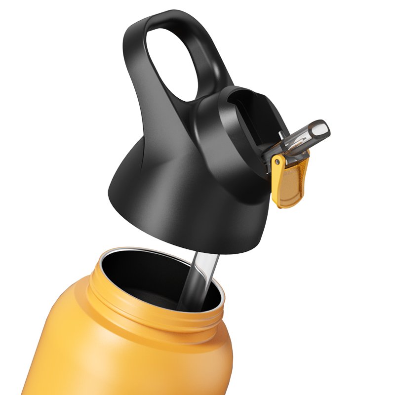 Motivational Straw Leak Proof Water Bottle Custom Logo Vacuum Bottle 2024 For Sports