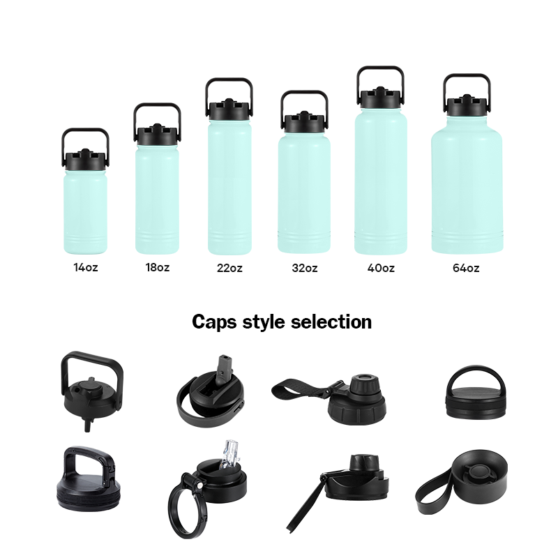 2024 new ODM water bottle double wall stainless steel BPA free with handle lid customs logo color sports water bottle