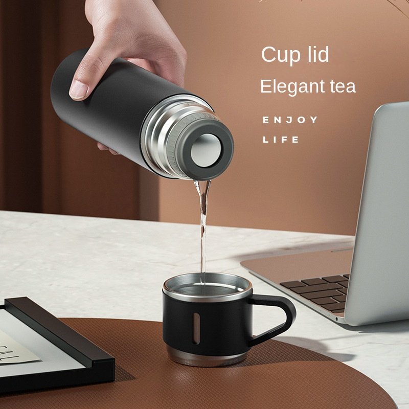 Classic Design Insulated Thermos Gift Set Flasche mit Tasse Vacuum Flask Water Bottle Mug Tumbler with 3 Lids