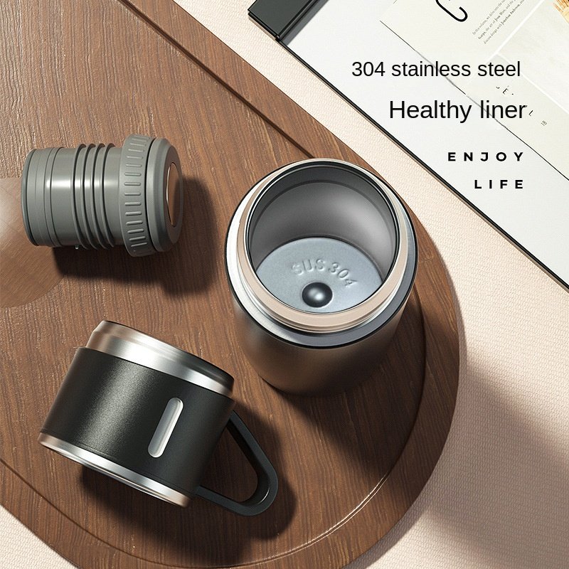 Classic Design Insulated Thermos Gift Set Flasche mit Tasse Vacuum Flask Water Bottle Mug Tumbler with 3 Lids