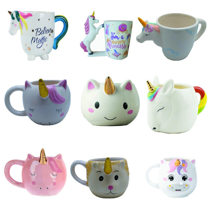 Custom 3D Any Shaped Ceramic Coffee Mug,Dog Cat Elephant Frog Sloth Mermaid Unicorn Panda Rabbit Donuts Mushroom Milk Tea Cup