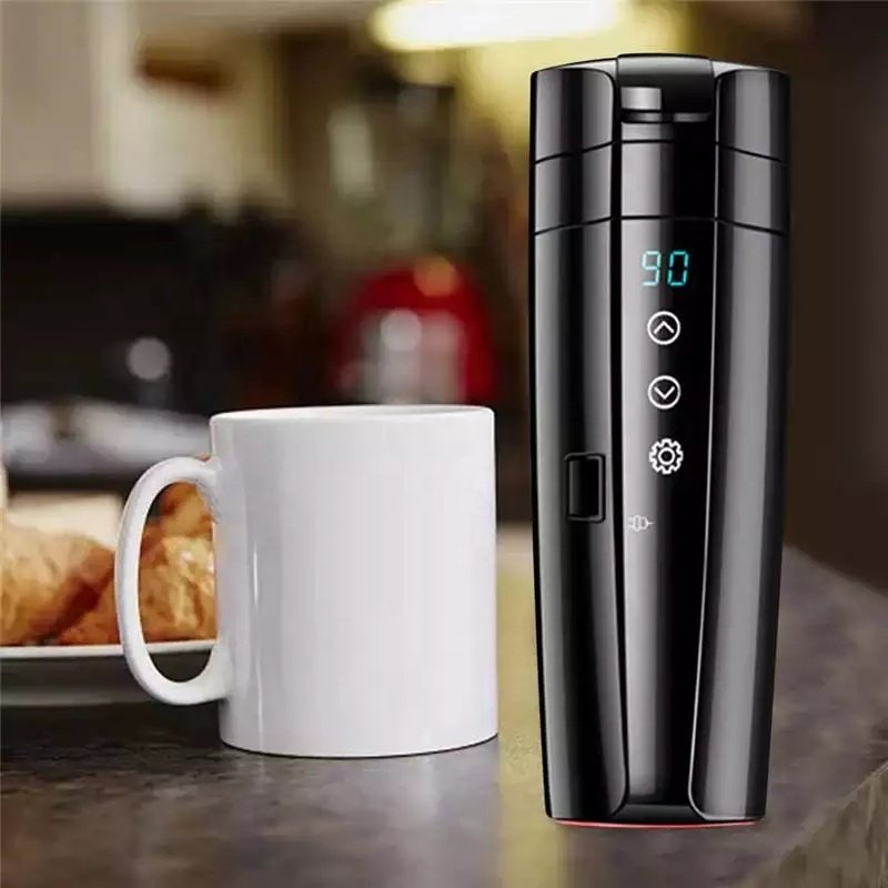 Electric Temperature Control Vacuum Flasks 12V 24V 304 Stainless Steel Heating Tumbler Travel Car Smart Mug