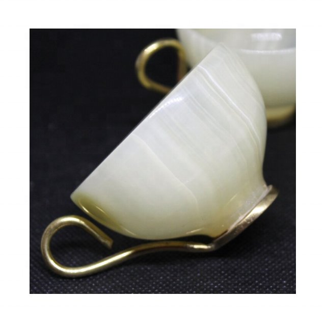 Set Of Delicate Onyx Mugs In Cheap Price With Metal Finishing