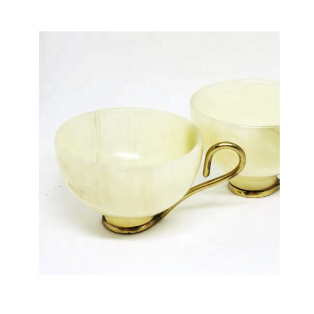 Set Of Delicate Onyx Mugs In Cheap Price With Metal Finishing