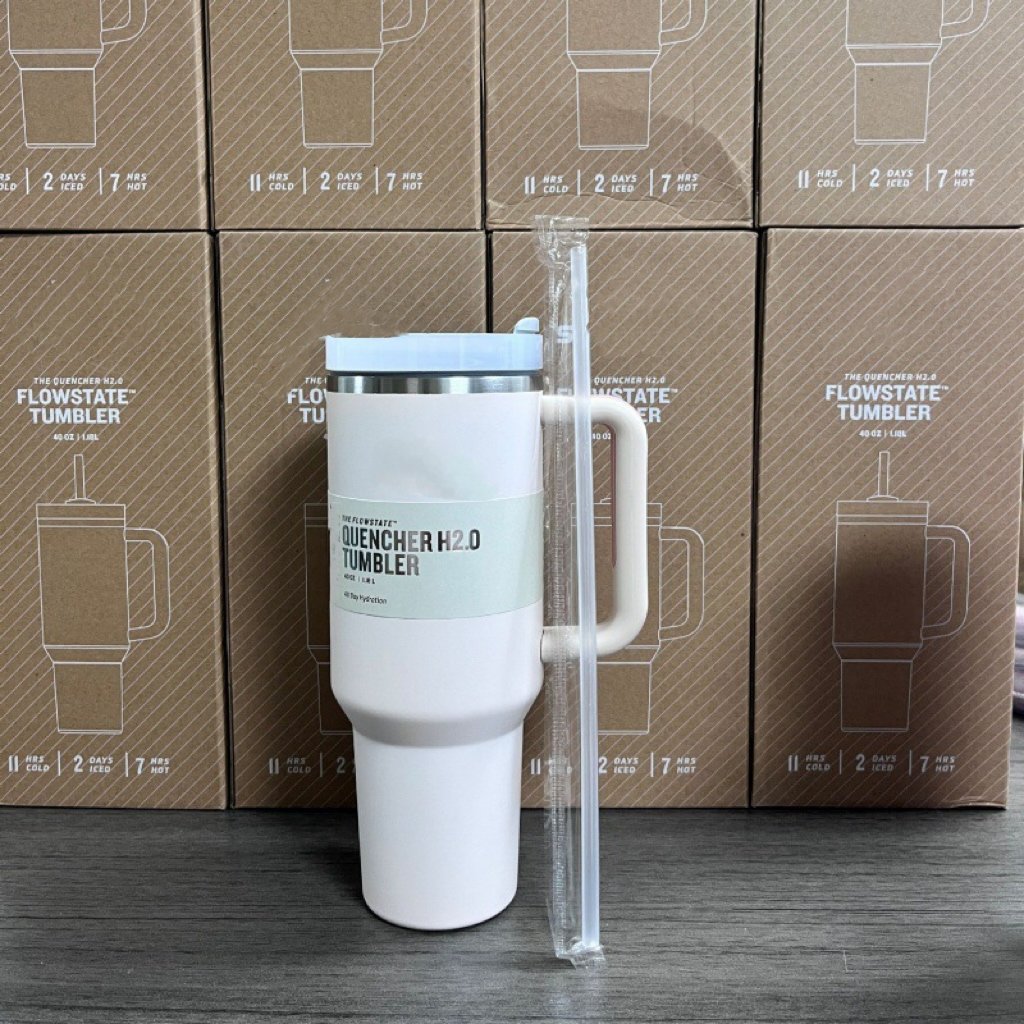 Custom logo 2024 New Hot Travel Mug 40oz St_anly Stainless Steel Cup With Handle And Straw Tumbler