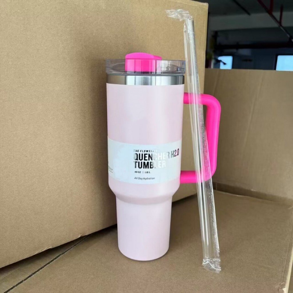 Custom logo 2024 New Hot Travel Mug 40oz St_anly Stainless Steel Cup With Handle And Straw Tumbler