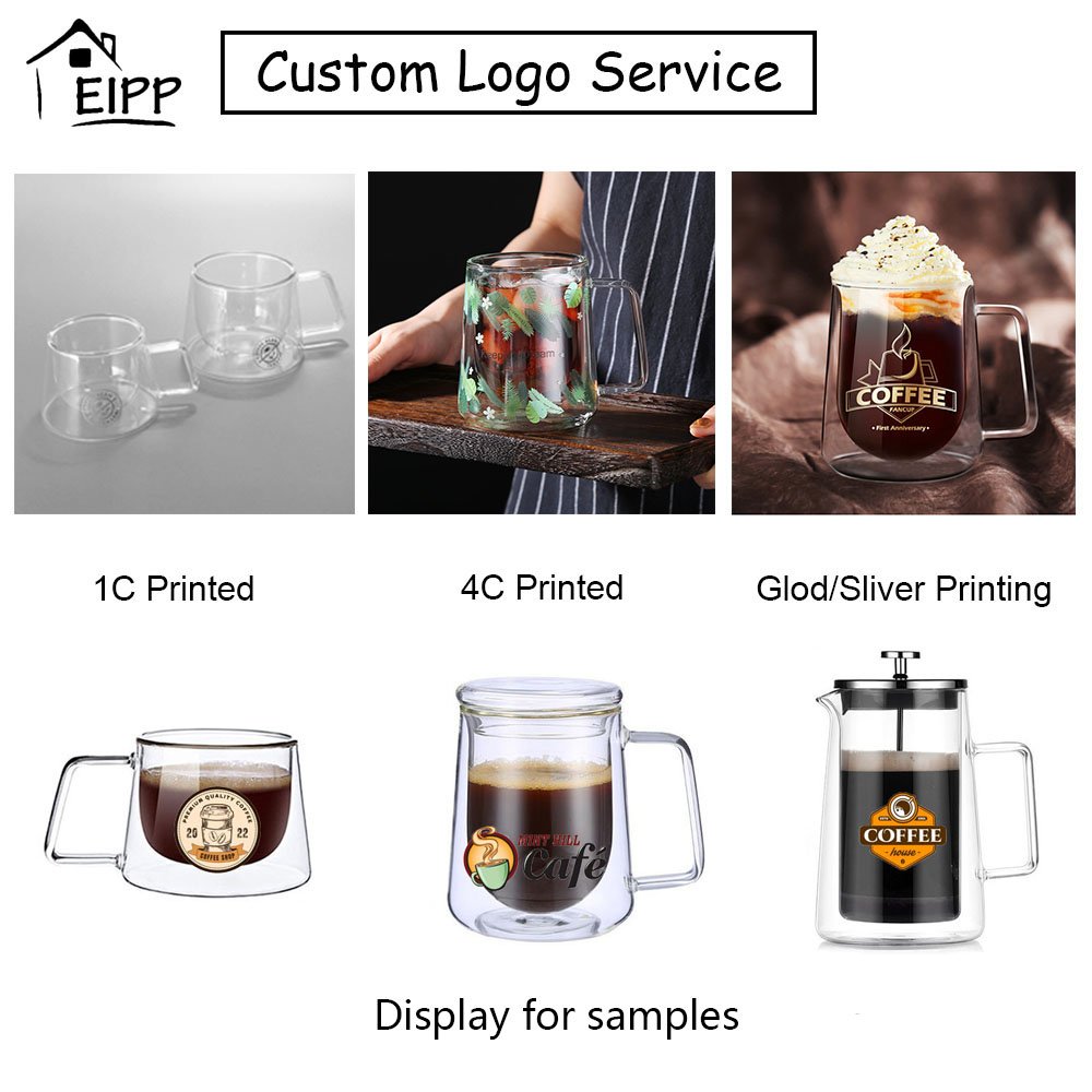 Fashion High Borosilicate Reusable Glass Tea Mug Coffee Cup with Custom Logo