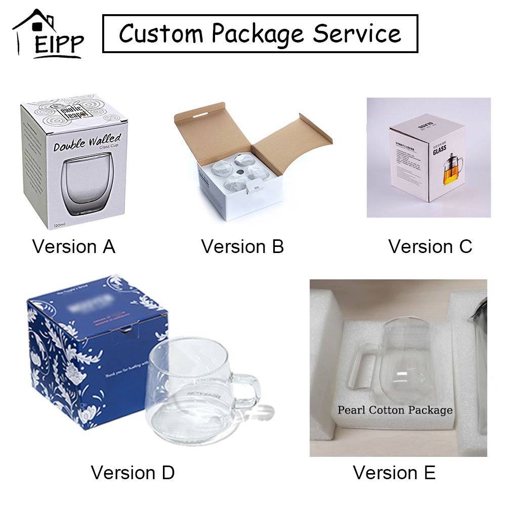 Fashion High Borosilicate Reusable Glass Tea Mug Coffee Cup with Custom Logo
