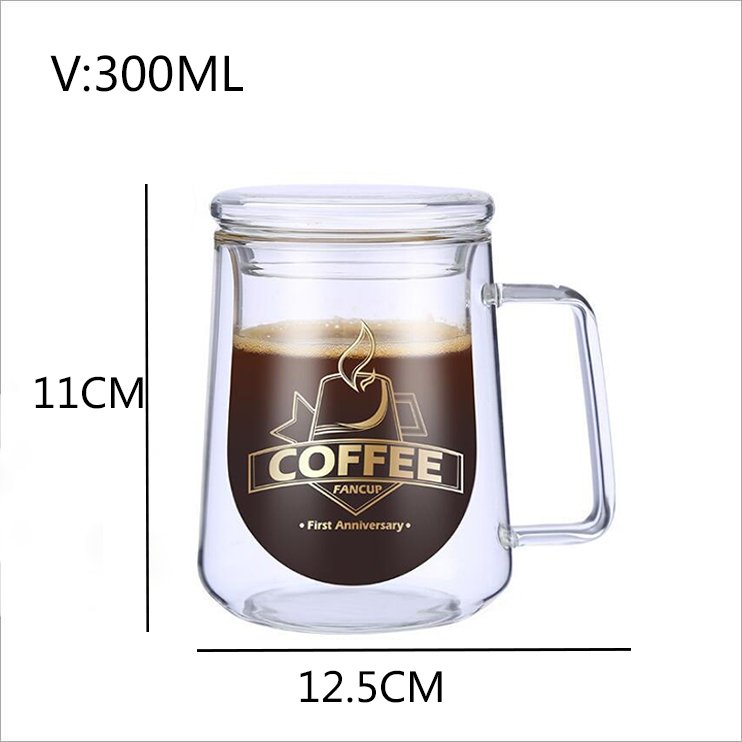 Fashion High Borosilicate Reusable Glass Tea Mug Coffee Cup with Custom Logo