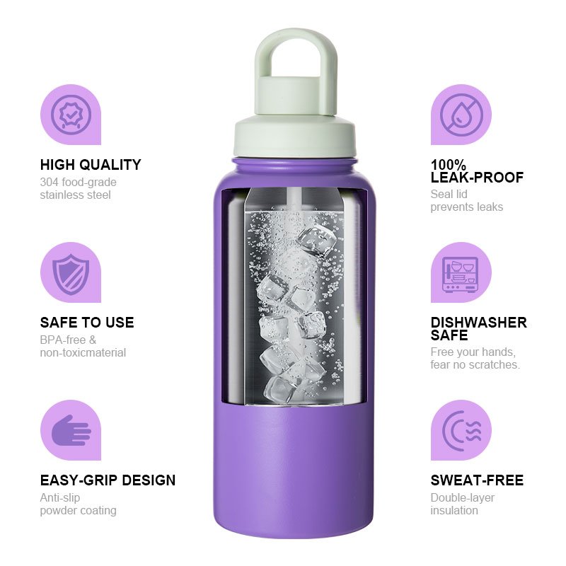 Hot Sales 32oz Double Wall Stainless Steel Sports Water Bottle Insulated Vacuum Flask Ice Filter Lid Leak Proof Adults' Gym