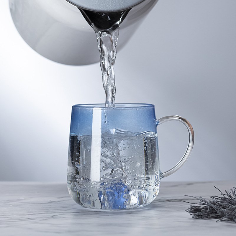Heart Glass Single Layer Blue Sweetheart Warm Heart Cups With Creative Love Milk Juice Mug Glass Water Cup