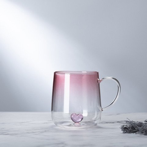 Heart Glass Single Layer Blue Sweetheart Warm Heart Cups With Creative Love Milk Juice Mug Glass Water Cup