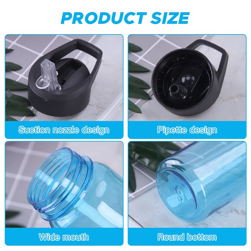 Wholesale 24oz Colored Clear Sustainable Large capacity portable Sport Water Tumbler Plastic Water Bottles with Jugs and Hooks