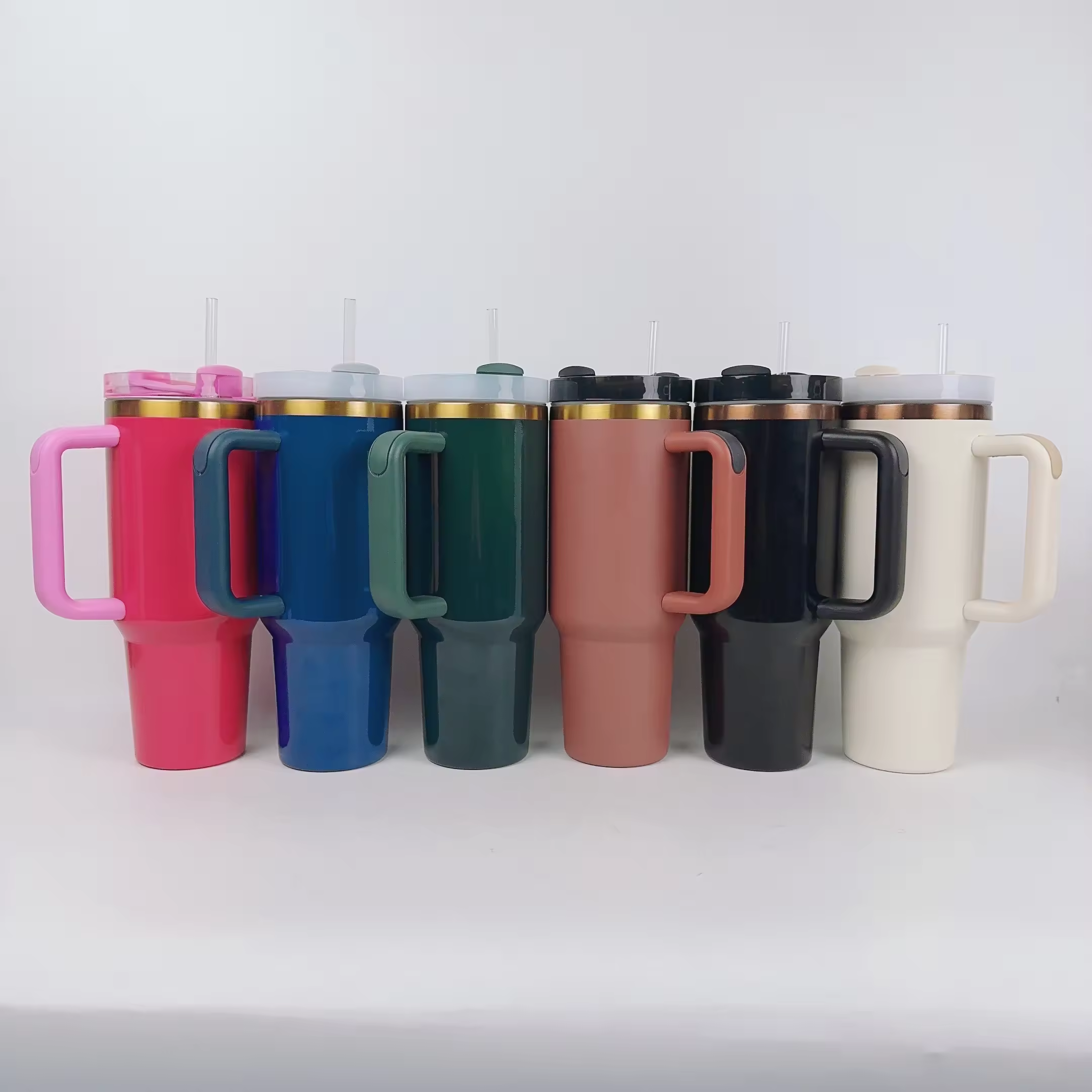 Leakproof 14OZ Tumbler with Handle Double-wall Vacuum Insulation H2.0 Mug Hot Sale Tumbler with Lid and Straw