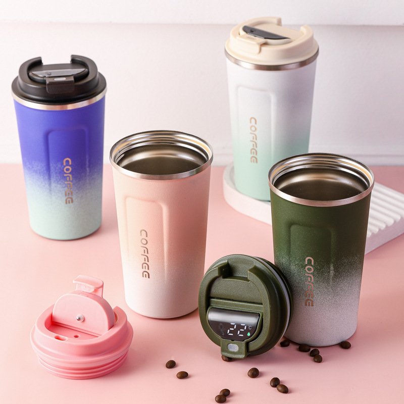 Portable Double Vacuum Thermos Cup Smart Temperature Display 304 Stainless Steel Mug Coffee Tumbler Vacuum Flasks Thermoses