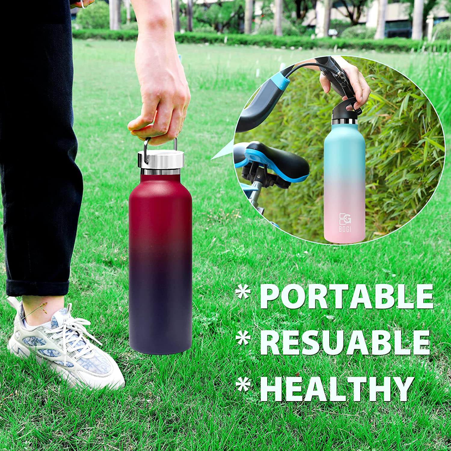 SENHUA new wholesale luxury stainless steel insulated vacuum funny novel red travel water coffee mugs bottles with handle