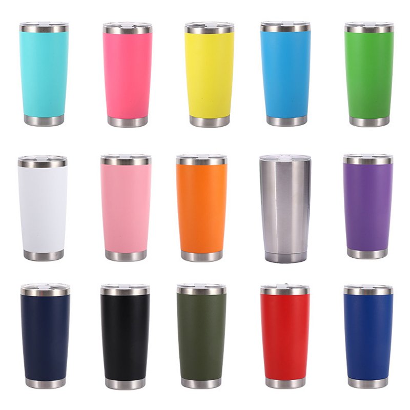 20Oz Stainless Steel Vacuum Insulated with Lids and Straw Travel Mug Double Wall Water Coffee Cup for Outdoor for Ice Drinks