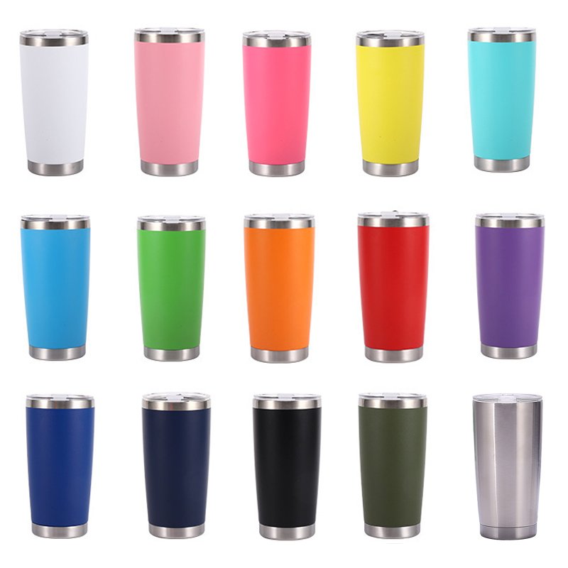 20Oz Stainless Steel Vacuum Insulated with Lids and Straw Travel Mug Double Wall Water Coffee Cup for Outdoor for Ice Drinks