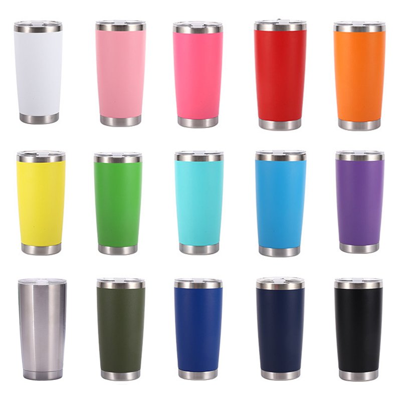 20Oz Stainless Steel Vacuum Insulated with Lids and Straw Travel Mug Double Wall Water Coffee Cup for Outdoor for Ice Drinks