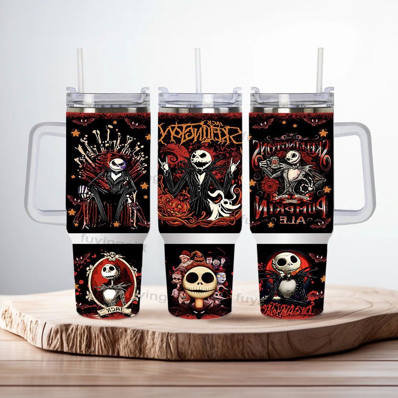 2024 Halloween Cups Cartoon 40oz Vacuum Flask Insulated Water Bottle Drink Coffee Mug 40 oz Stainless Steel Tumbler with Handle