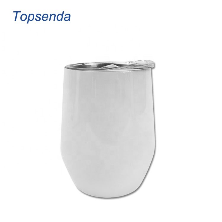 RTS 12oz Double wall coffee cup egg shape Sublimation wine tumbler blank