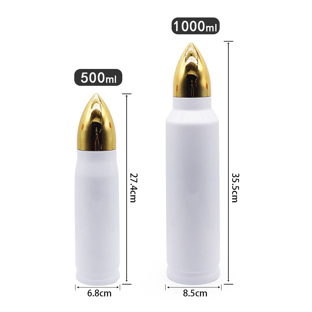 warehouse US 500 ml 1000 ml vacuum insulted double wall stainless steel blank sublimation bullet tumbler