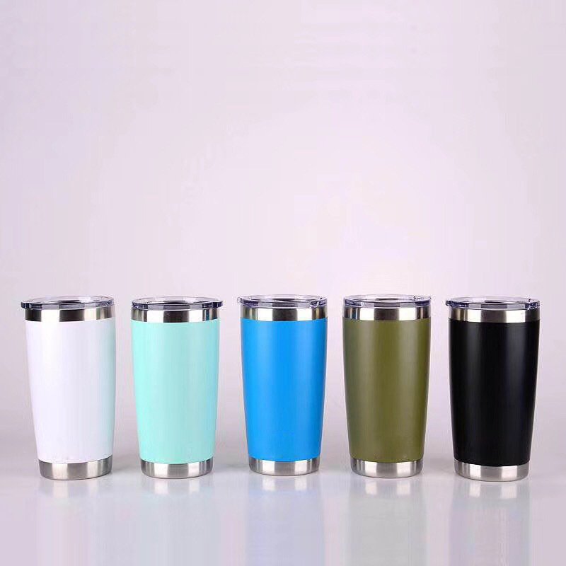 Customized Logo 20oz Colorful Double Wall Stainless Steel 304 Vacuum Insulated Coffee Mug Car Tumbler with lid